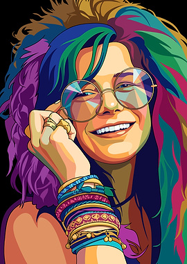 Janis Joplin Pop Art Portrait