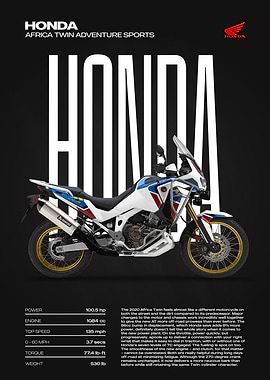 Honda Africa Twin Adventure Sports Motorcycle Poster