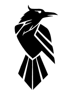 Stylized Black Raven Silhouette