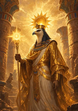 Egyptian God Ra with Sun Headdress