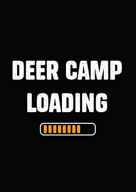 funny hunting wall art - 'Deer Camp Loading' rustic cabin poster for man cave decor