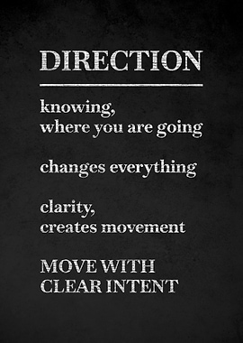 Direction Motivational Text Art