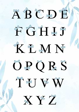 Alphabet with Blue Bows