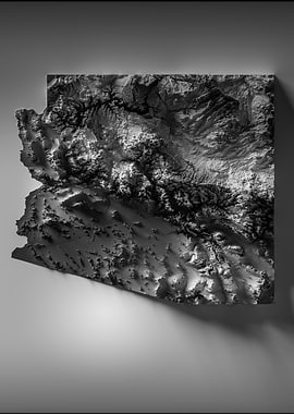 3D Topographic Map of Arizona
