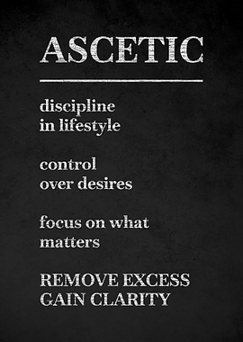Asceticism Definition Poster