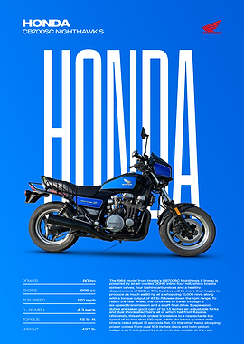 Honda CB700SC Nighthawk S Motorcycle Poster