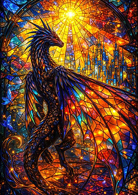 Dragon Stained Glass Castle