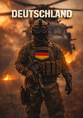 German Soldier in Combat