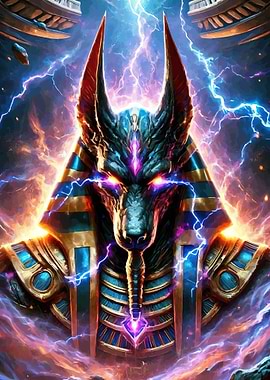 Anubis Egyptian God Lightning