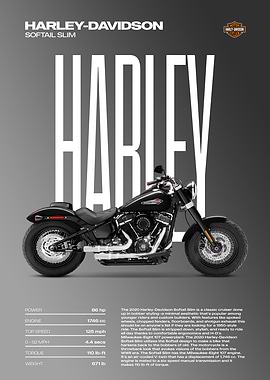 Harley-Davidson Softail Slim Motorcycle Poster