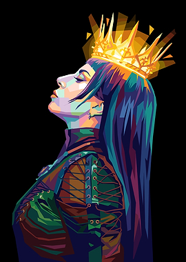 Woman with Crown in Pop Art Style
