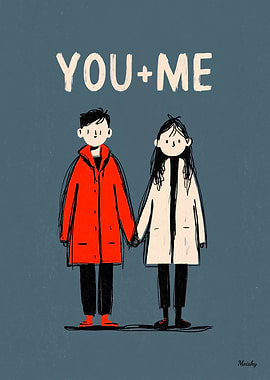 You + Me Couple Illustration