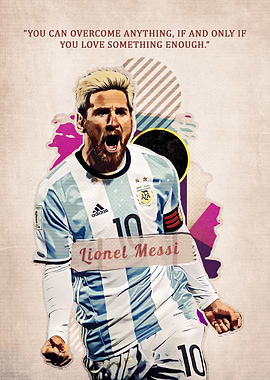 Lionel Messi Inspirational Quote Poster