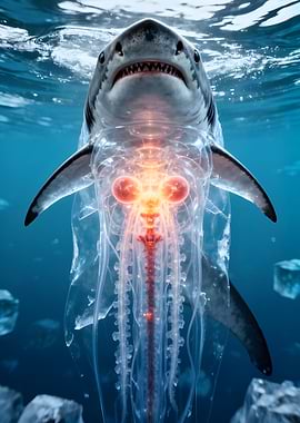 Shark with Jellyfish Anatomy