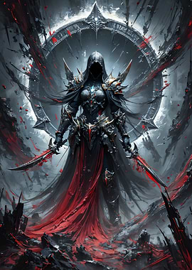 Dark Fantasy Warrior with Swords