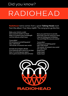 Radiohead Band Logo and Lyrics
