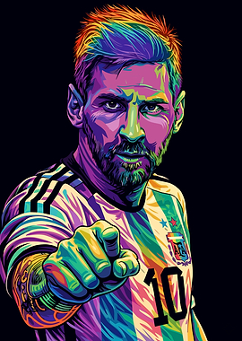 Lionel Messi Pop Art Portrait