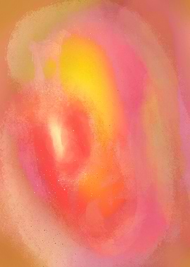 Abstract Swirls of Pink and Yellow