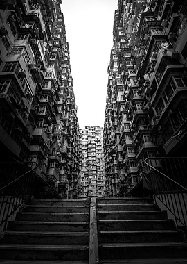 Hong Kong Apartment Buildings and Stairs