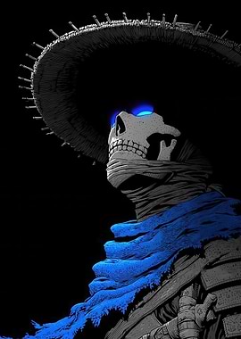 Skeleton Warrior with Blue Scarf