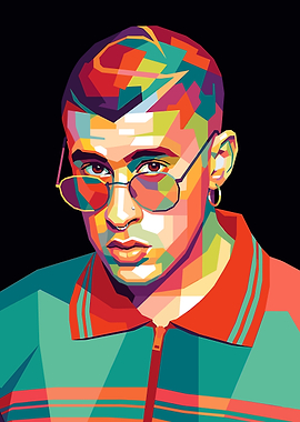 Bad Bunny Pop Art Portrait