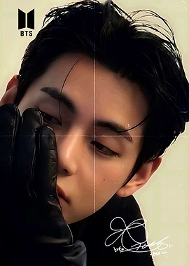 BTS V Portrait with Signature