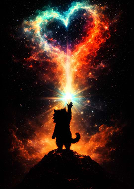 Cat Cosmic Heart