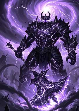 Dark Knight with Lightning Axe