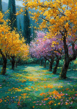 Autumn Orchard Path