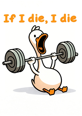 Funny Duck Lifting Weights