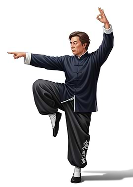 Man practicing martial arts