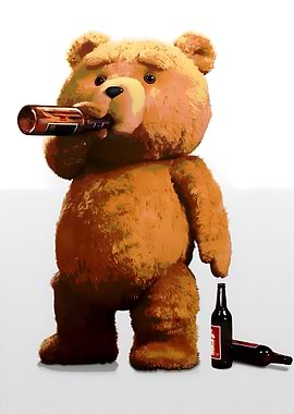Ted the Bear drinking beer