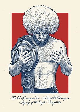 Khabib Nurmagomedov with Championship Belt