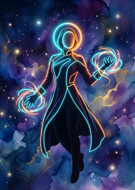 Cosmic Neon Sorceress