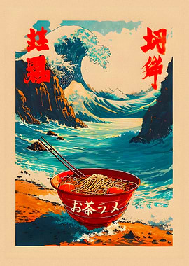Ramen Bowl with Great Wave
