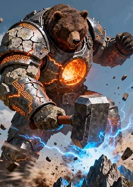 Bear Warrior with Hammer