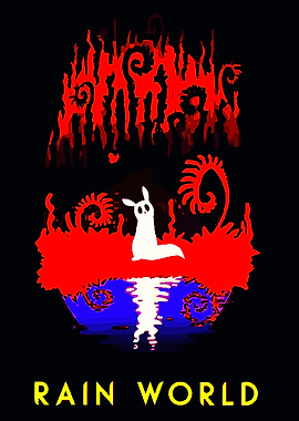 Rain World Slugcat Reflection Illustration