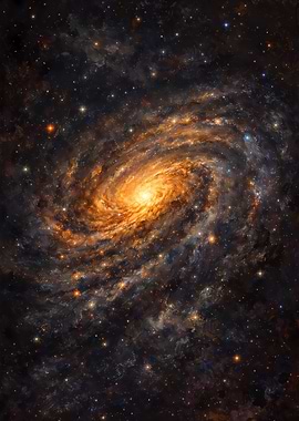 Vibrant Spiral Galaxy in Deep Space