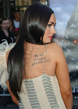 Megan Fox with back tattoo