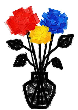Abstract Flowers in a Vase