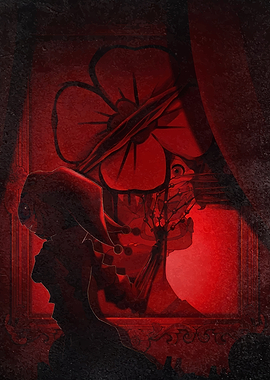 Gothic Jester and Flower Portrait