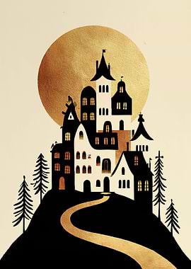 Whimsical Castle on a Hill