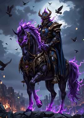 Undead Knight on Fiery Horse