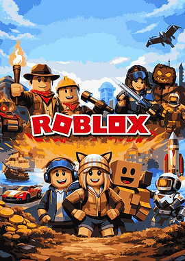 Roblox Characters and Adventure Scene