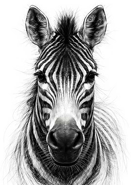 Close-up Zebra Portrait