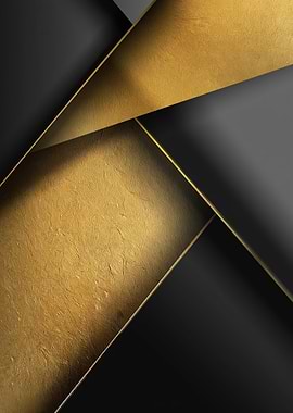 Abstract Gold and Black Geometric Design