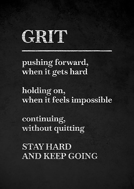 Grit Definition Poster