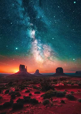 Monument Valley Milky Way Sunset