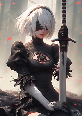 2B with Sword