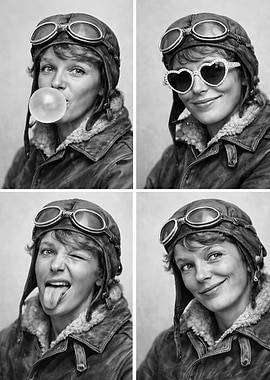 Amelia Earhart Photo Strip